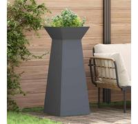 Berkfield Garden Pillar Planter With Bowl Anthracite 40X40X100 Cm Steel