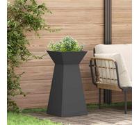 Berkfield Garden Pillar Planter With Bowl Black 35X35X73 Cm Steel