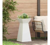 Berkfield Garden Pillar Planter With Bowl White 35X35X73 Cm Steel