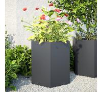 Berkfield Garden Planter 2 Pcs Anthracite Hexagon 46X40X45 Cm Steel
