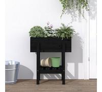 Berkfield Garden Planter Black 62X30X69 Cm Solid Wood Pine
