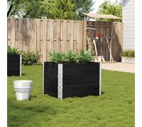 Berkfield Garden Planter Black 80X60 Cm Solid Wood Pine
