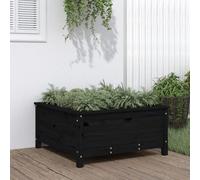 Berkfield Garden Planter Black 82.5X82.5X39 Cm Solid Wood Pine