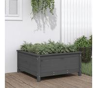 Berkfield Garden Planter Grey 82.5X82.5X39 Cm Solid Wood Pine