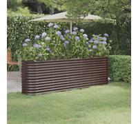 Berkfield Garden Planter Powder-Coated Steel 224X40X68 Cm Brown