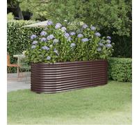 Berkfield Garden Planter Powder-Coated Steel 224X80X68 Cm Brown