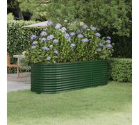 Berkfield Garden Planter Powder-Coated Steel 224X80X68 Cm Green