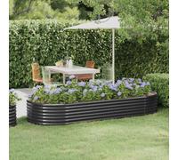 Berkfield Garden Planter Powder-Coated Steel 249X100X36 Cm Anthracite