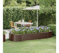 Berkfield Garden Planter Powder-Coated Steel 249X100X36 Cm Brown