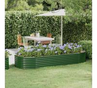 Berkfield Garden Planter Powder-Coated Steel 249X100X36 Cm Green
