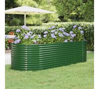 Berkfield Garden Planter Powder-Coated Steel 249X100X68 Cm Green