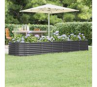 Berkfield Garden Planter Powder-Coated Steel 296X80X36 Cm Anthracite