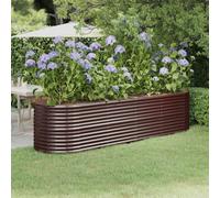 Berkfield Garden Planter Powder-Coated Steel 296X80X68 Cm Brown