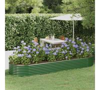 Berkfield Garden Planter Powder-Coated Steel 322X100X36 Cm Green