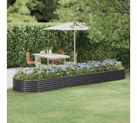Berkfield Garden Planter Powder-Coated Steel 396X100X36 Cm Anthracite