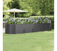 Berkfield Garden Planter Powder-Coated Steel 396X100X68 Cm Anthracite