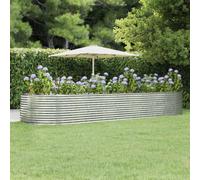 Berkfield Garden Planter Silver 447X140X68 Cm Powder-Coated Steel