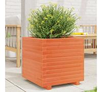 Berkfield Garden Planter Wax Brown 50X50X49.5 Cm Solid Wood Pine