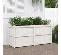 Berkfield Garden Planter White 150X50X70 Cm Solid Wood Pine