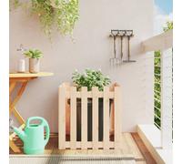 Berkfield Garden Planter With Fence Design 60X60X60 Cm Solid Wood Pine