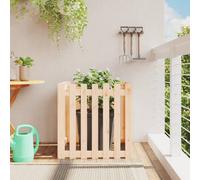 Berkfield Garden Planter With Fence Design 70X70X70 Cm Solid Wood Pine