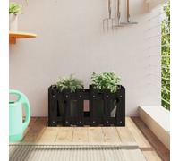 Berkfield Garden Planter With Fence Design Black 60X30X30 Cm Solid Wood Pine