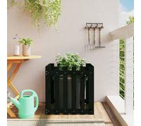 Berkfield Garden Planter With Fence Design Black 60X60X60 Cm Solid Wood Pine