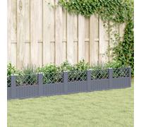 Berkfield Garden Planter With Pegs Blue Grey 363.5X43.5X43.5 Cm Pp