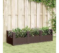 Berkfield Garden Planter With Pegs Brown 123.5X43.5X43.5 Cm Pp