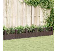 Berkfield Garden Planter With Pegs Brown 363.5X43.5X43.5 Cm Pp