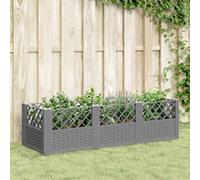 Berkfield Garden Planter With Pegs Light Grey 123.5X43.5X43.5 Cm Pp