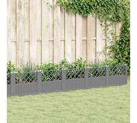 Berkfield Garden Planter With Pegs Light Grey 363.5X43.5X43.5 Cm Pp