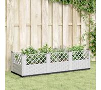 Berkfield Garden Planter With Pegs White 123.5X43.5X43.5 Cm Pp