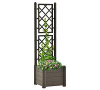 Berkfield Garden Planter With Trellis 43X43X142 Cm Pp Anthracite