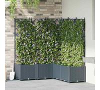 Berkfield Garden Planter With Trellis 5 Pcs Light Grey 120X120X143 Cm