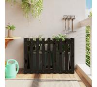 Berkfield Garden Raised Bed With Fence Design Black 100X50X70 Cm Solid Wood Pine