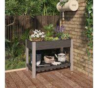 Berkfield Garden Raised Bed With Shelf Grey 100X50X75 Cm Wpc