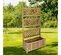 Berkfield Garden Raised Bed With Trellis Bamboo 70 Cm