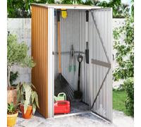 Berkfield Garden Shed Brown 118.5X97X209.5 Cm Galvanised Steel