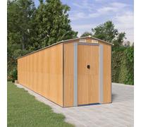 Berkfield Garden Shed Light Brown 192X938X223 Cm Galvanised Steel