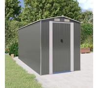 Berkfield Garden Shed Light Grey 192X440X223 Cm Galvanised Steel