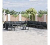 Berkfield Garden Sofa Set 11 Pcs Anthracite Steel