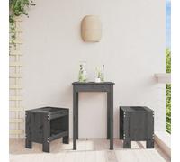 Berkfield Garden Stools 2 Pcs Grey 40X36X45 Cm Solid Wood Pine