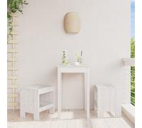 Berkfield Garden Stools 2 Pcs White 40X36X45 Cm Solid Wood Pine