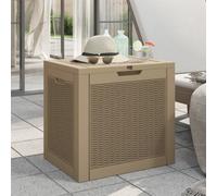 Berkfield Garden Storage Box Light Brown 55.5X43X53 Cm Polypropylene
