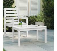 Berkfield Garden Table White 82.5X50.5X45 Cm Solid Wood Pine