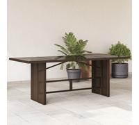 Berkfield Garden Table With Glass Top Brown 190X80X75 Cm Poly Rattan