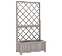 Berkfield Garden Trellis Planter Grey 70X30X135 Cm Solid Firwood