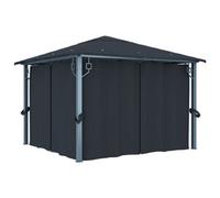 Berkfield Gazebo With Curtain 300X300 Cm Anthracite Aluminium