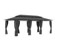 Berkfield Gazebo With Curtains 600X298X270 Cm Anthracite